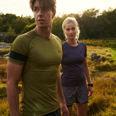 People out in the terrain wearing the Fast t-shirts