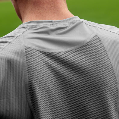 Closeup of the Fast t-shirt back area showing the large ventilation panel